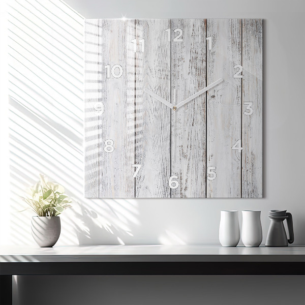 Pendule carrée en verre planches peintes