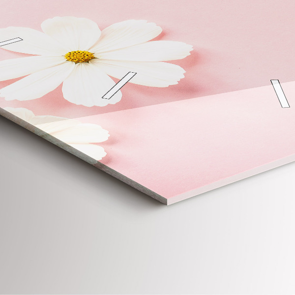 Pendule carrée en verre Fleurs de marguerite