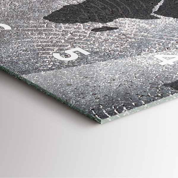 Pendule carrée en verre Carte du monde en béton