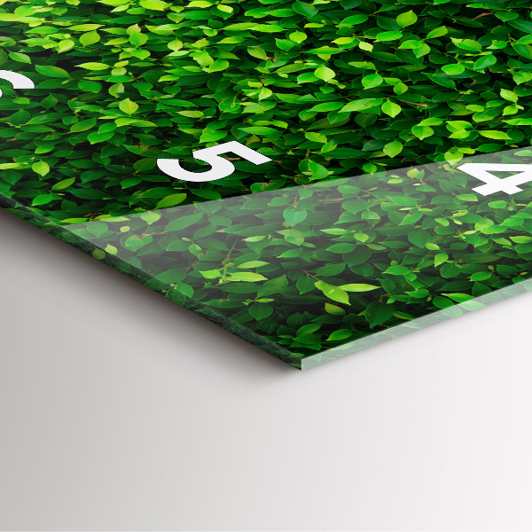 Pendule carrée en verre feuilles de haie