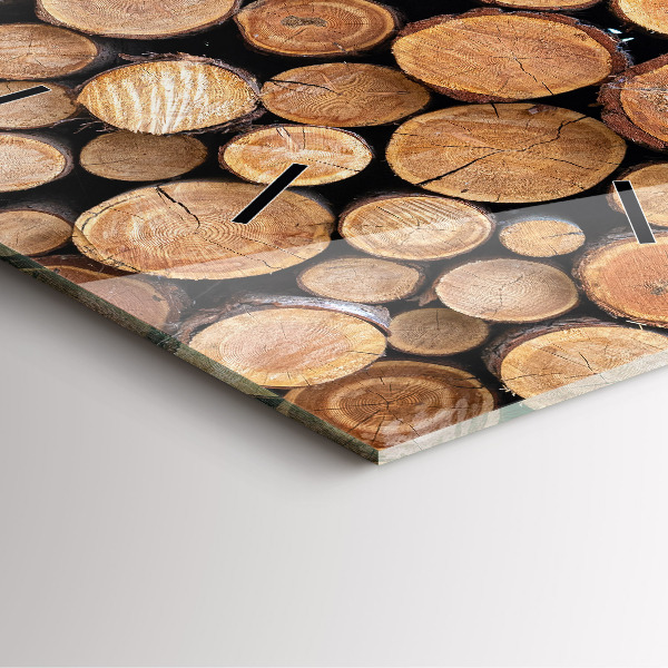 Pendule carrée en verre cernes des arbres