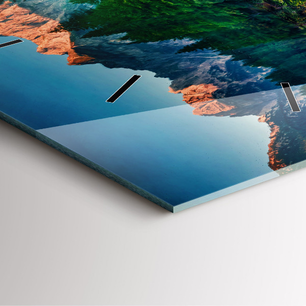 Pendule carrée en verre Paysage lacustre