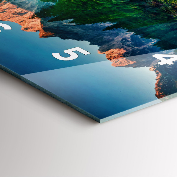 Pendule carrée en verre Paysage lacustre