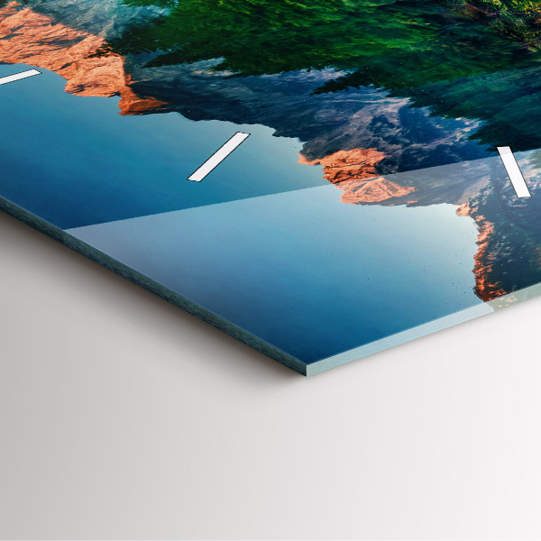 Pendule carrée en verre Paysage lacustre