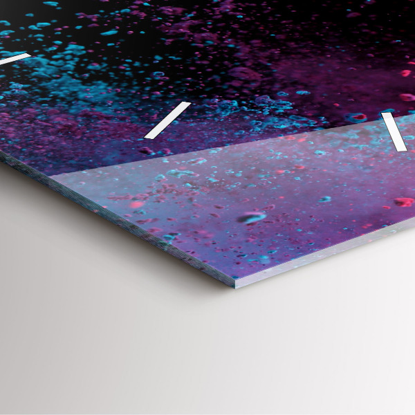 Pendule carrée en verre Explosion de couleurs