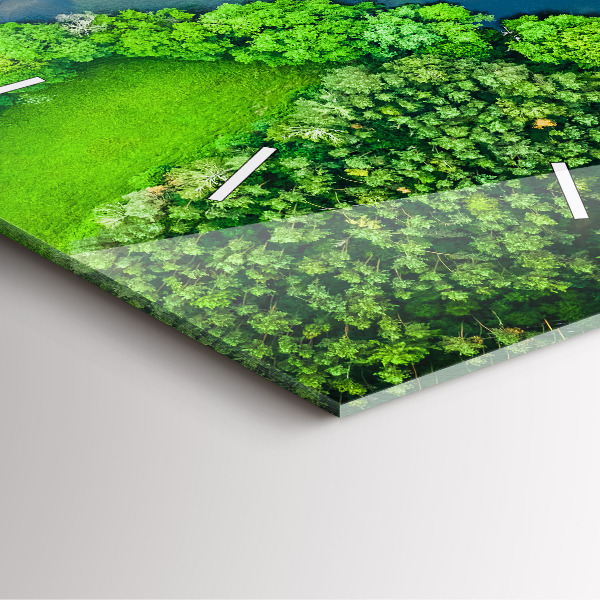 Pendule carrée en verre Rivière dans la forêt