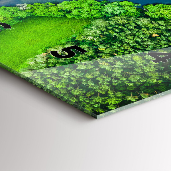 Pendule carrée en verre Rivière dans la forêt