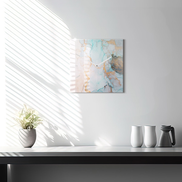 Pendule carrée en verre Peinture abstraite