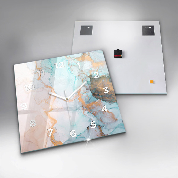 Pendule carrée en verre Peinture abstraite