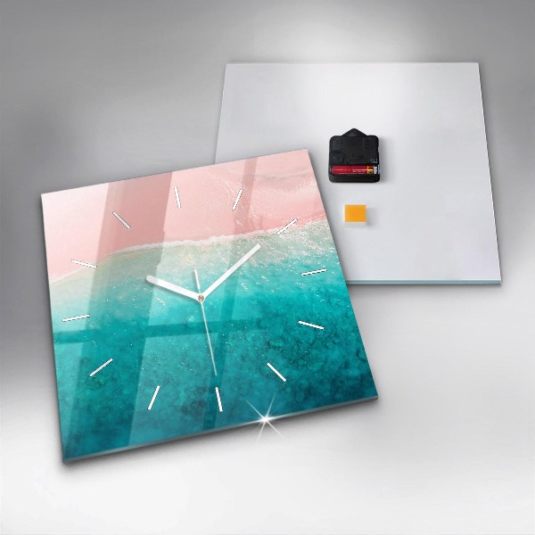 Pendule carrée en verre Plage de sable de mer