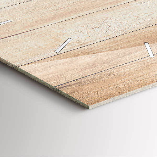 Pendule carrée en verre Texture bois