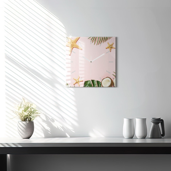 Pendule carrée en verre Ambiance estivale