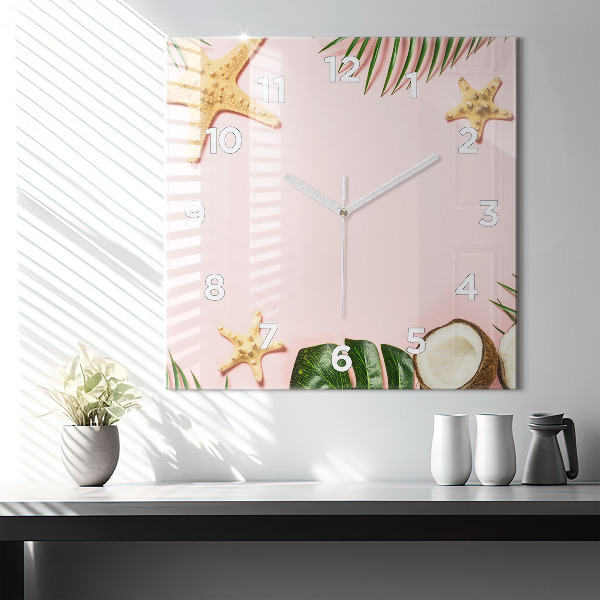 Pendule carrée en verre Ambiance estivale