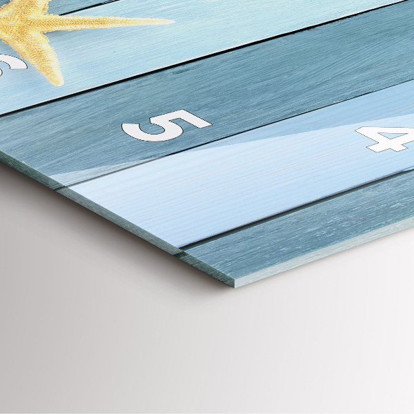 Pendule carrée en verre Planches, rayures et coque