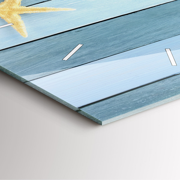 Pendule carrée en verre Planches, rayures et coque