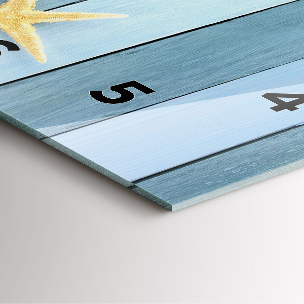 Pendule carrée en verre Planches, rayures et coque