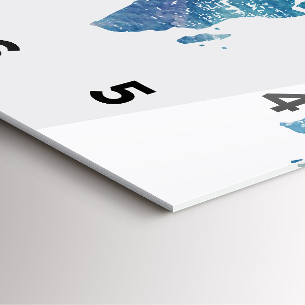 Pendule carrée en verre Carte du monde