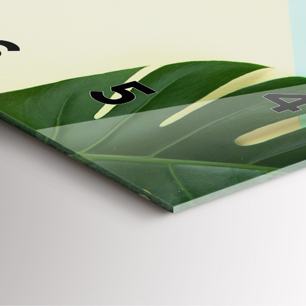 Pendule carrée en verre Feuilles de Monstera