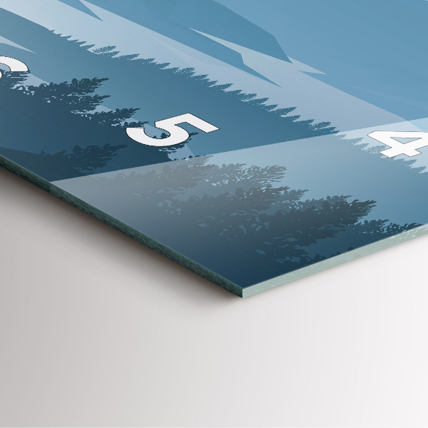 Pendule carrée en verre Paysage de montagne