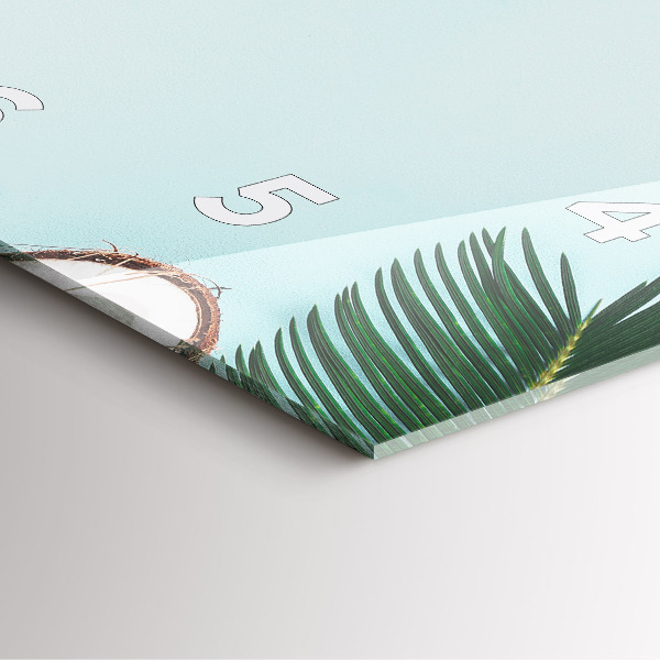 Pendule carrée en verre 'Composition d''été'