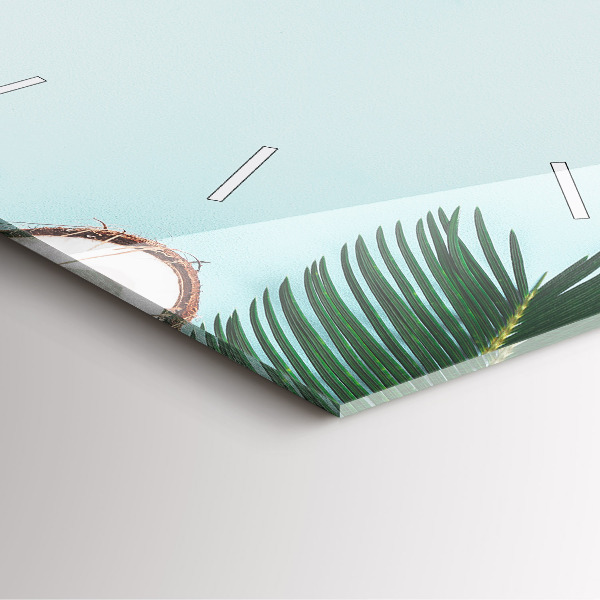 Pendule carrée en verre 'Composition d''été'