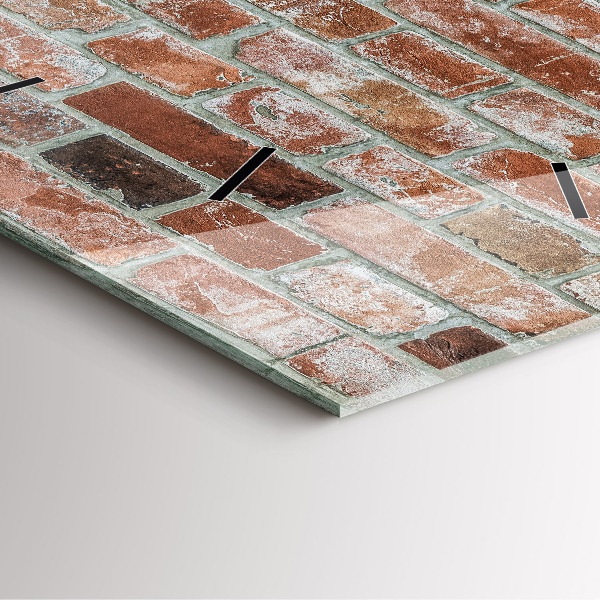 Pendule carrée en verre Mur de briques