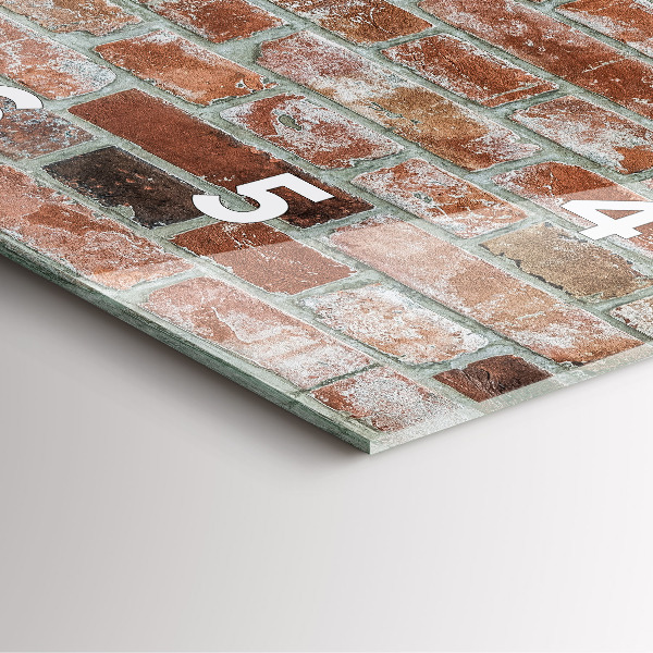 Pendule carrée en verre Mur de briques