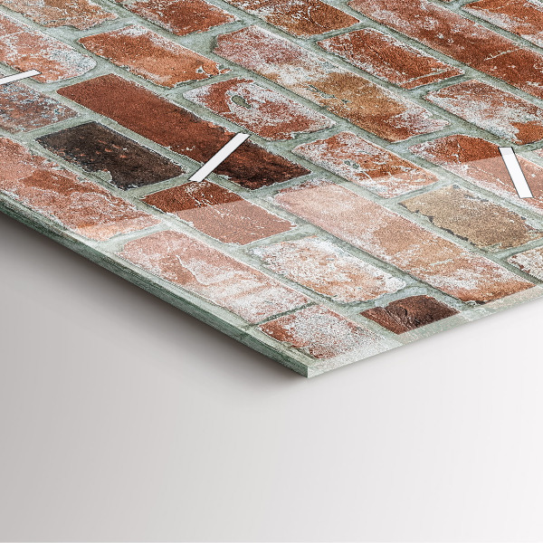 Pendule carrée en verre Mur de briques