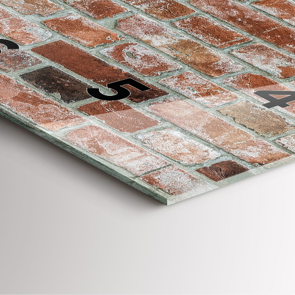 Pendule carrée en verre Mur de briques