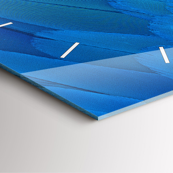 Pendule carrée en verre 'Plume d''oiseau'