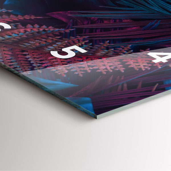 Pendule carrée en verre Fleurs exotiques