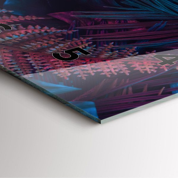 Pendule carrée en verre Fleurs exotiques