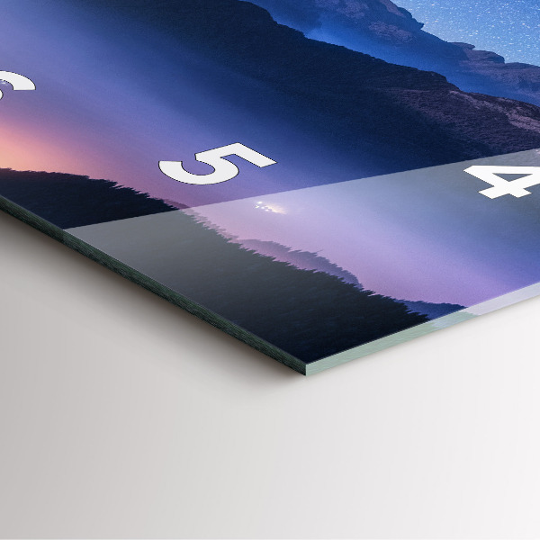 Pendule carrée en verre Voie lactée et montagnes