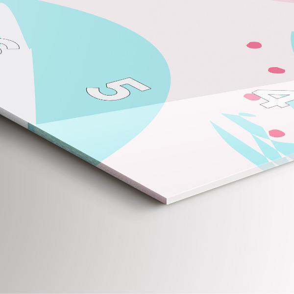 Pendule carrée en verre Abstraction pastel