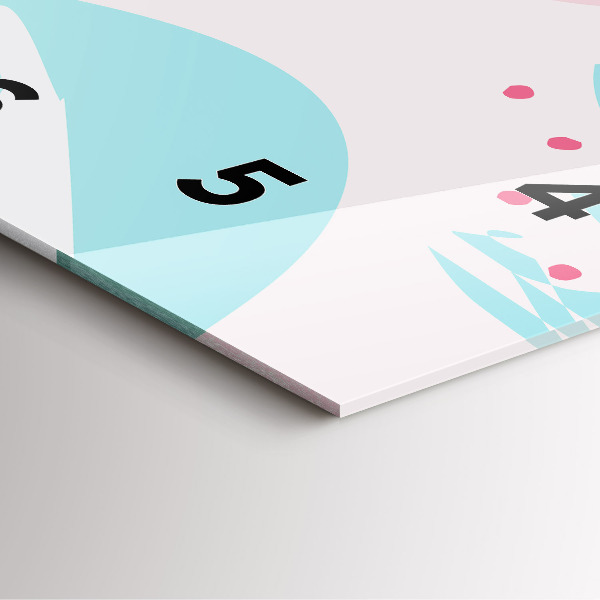 Pendule carrée en verre Abstraction pastel