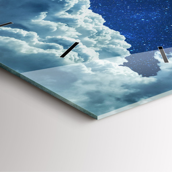 Pendule carrée en verre Ciel nocturne