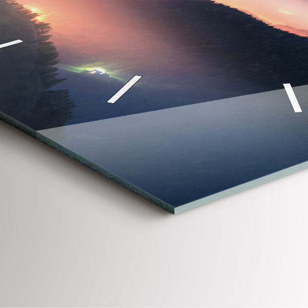 Pendule carrée en verre Paysage de sommet de montagne