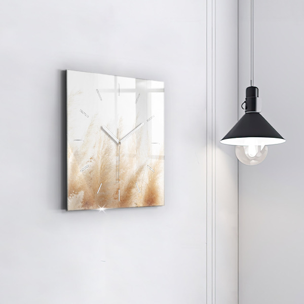 Pendule carrée en verre Épis de céréales