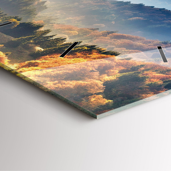 Pendule carrée en verre Paysage de montagne