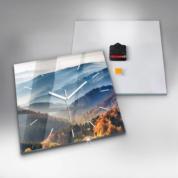 Pendule carrée en verre Paysage de montagne