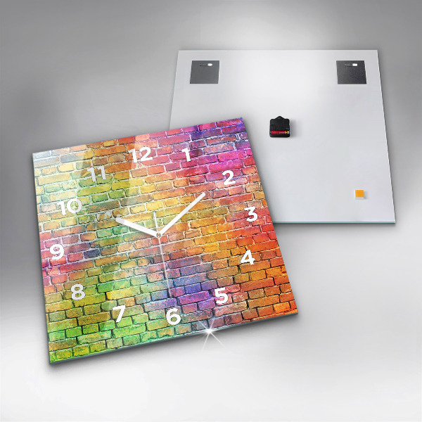 Pendule carrée en verre Mur peint