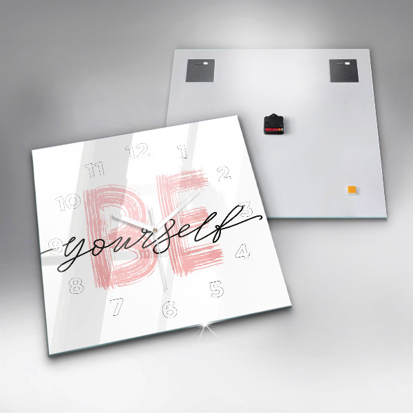 Pendule carrée en verre 'L''inscription Sois toi-même'