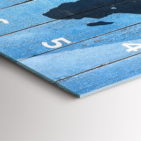 Pendule carrée en verre Carte du monde sur des tableaux