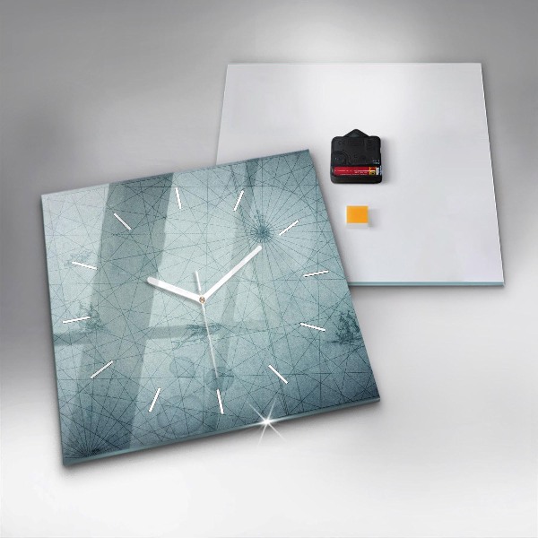 Pendule carrée en verre Carte ancienne