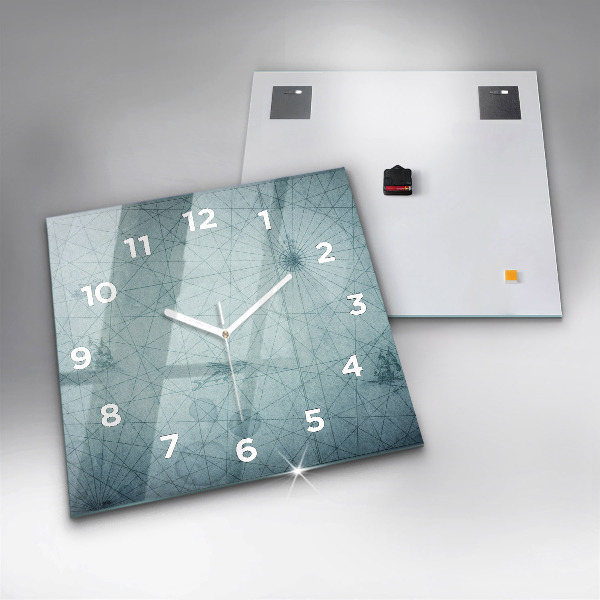 Pendule carrée en verre Carte ancienne