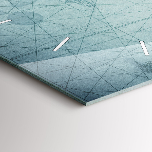 Pendule carrée en verre Carte ancienne