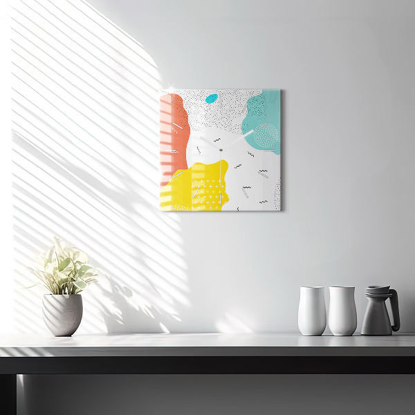 Pendule carrée en verre Abstraction POP