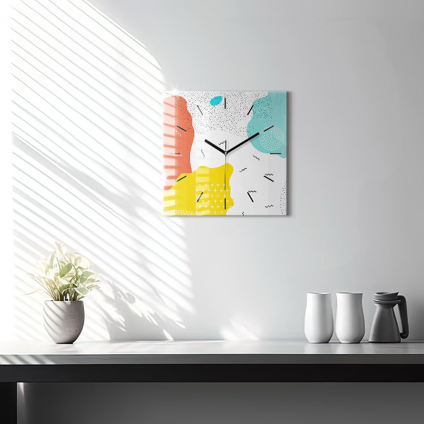 Pendule carrée en verre Abstraction POP