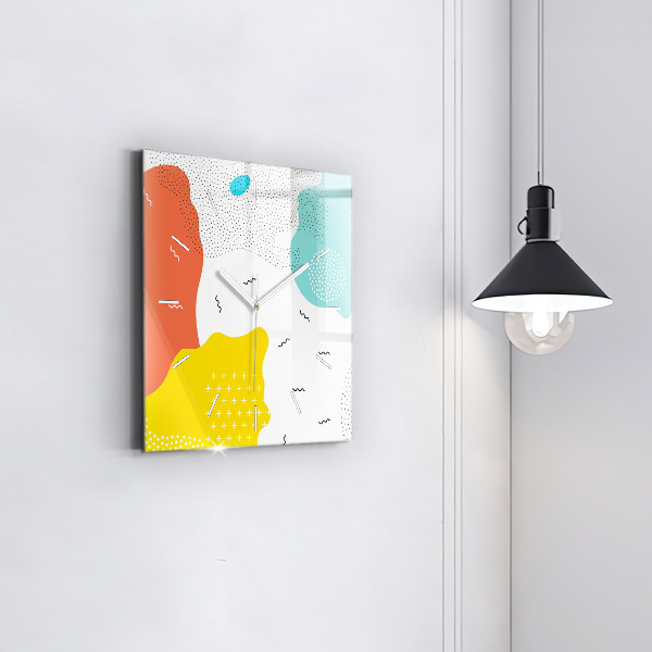 Pendule carrée en verre Abstraction POP