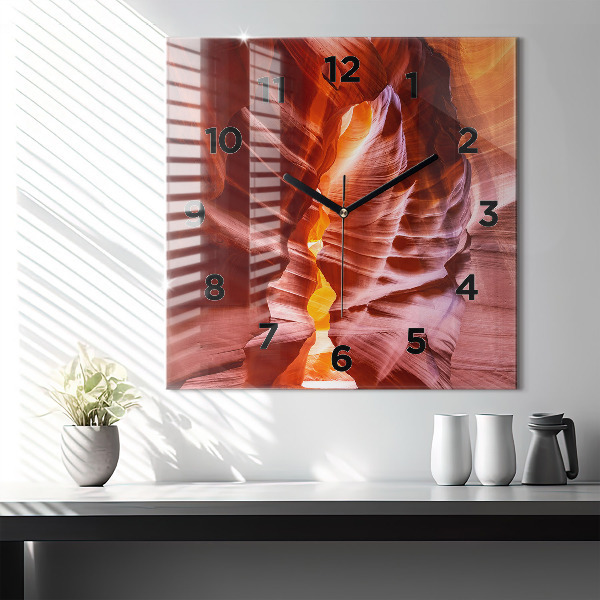 Pendule carrée en verre Canyon de sable